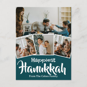 Cartão Postal De Festividades Amor e Luz Foto da família Hanukkah Collage