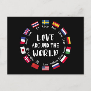 Cartão Postal De Festividades Amor em Todo o Mundo Idiomas