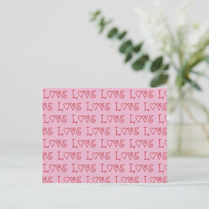Cartão Postal De Festividades AMOR em Vermelho