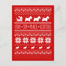 Amor Joy Peace Scotties Festivo Christmas