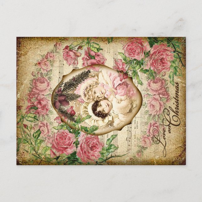 Cartão Postal De Festividades Amor no Natal (Frente)