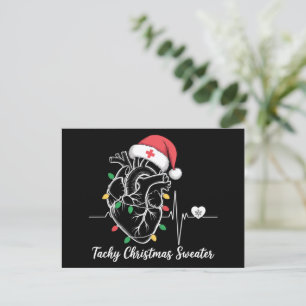 Cartão Postal De Festividades Anatomia do Coração Natal Enfermeira Cardiologia T