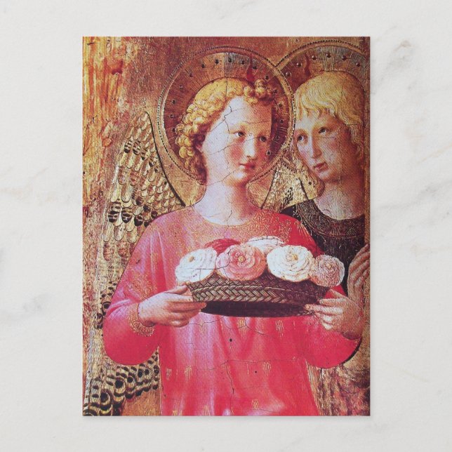 CARTÃO POSTAL DE FESTIVIDADES ANGEL COM ROSA NATAL (Frente)