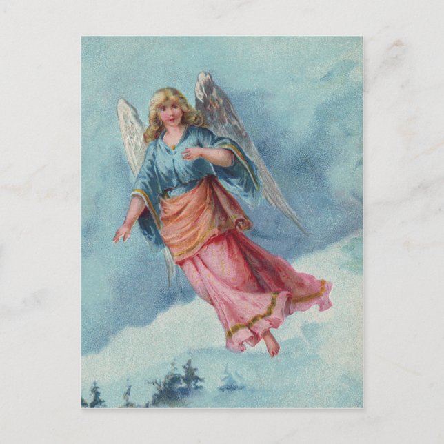 Cartão Postal De Festividades Angel Natal (Frente)