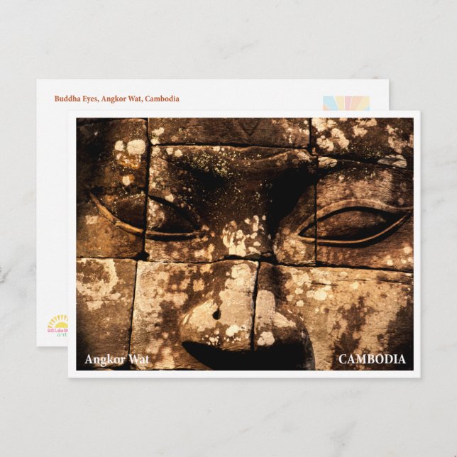 Cartão Postal De Festividades Angkor Wat Buddha Eyes Siem Reap Postcard (Frente/Verso)