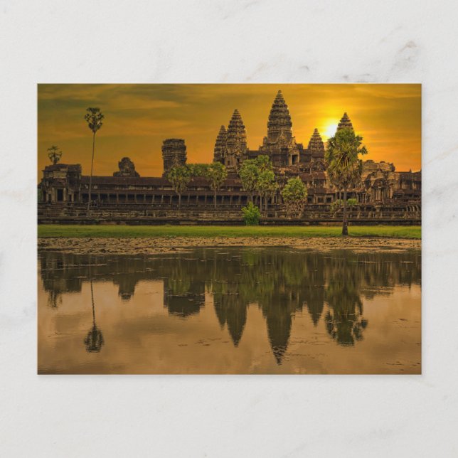 Cartão Postal De Festividades Angkor Wat Camboja Khmer Temple (Frente)