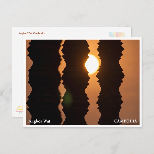 Cartão Postal De Festividades Angkor Wat Sunrise – Art Travel Postcard (Frente/Verso)