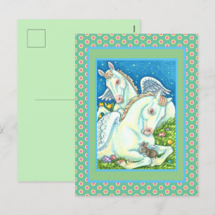 Cartão Postal De Festividades ÂNGULOS DE páscoa, PEDAÇOS BRANCOS, BUNNIES E OVOS