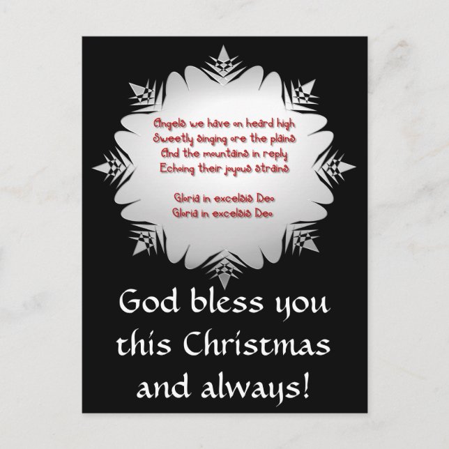 Cartão Postal De Festividades " Ângulos que ouvimos no alto " (Frente)