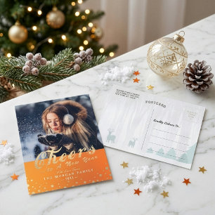 Cartão Postal De Festividades Anima-se ao Ano Novo Feriado Sazonal Foto de Sauda