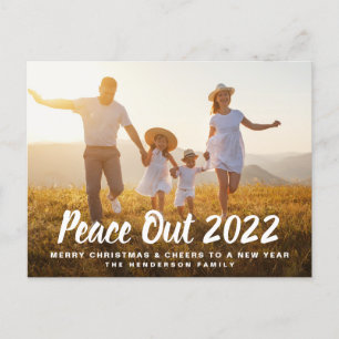 Cartão Postal De Festividades Animações de Natal do Ano Novo do Peace Out 2020