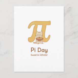 Cartão Postal De Festividades Animal do Dia do Pi Divertido com Torta – Presente