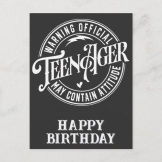 Cartão Postal De Festividades Aniversário de Adolescente