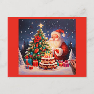 Cartão Postal De Festividades Aniversário de Natal 11