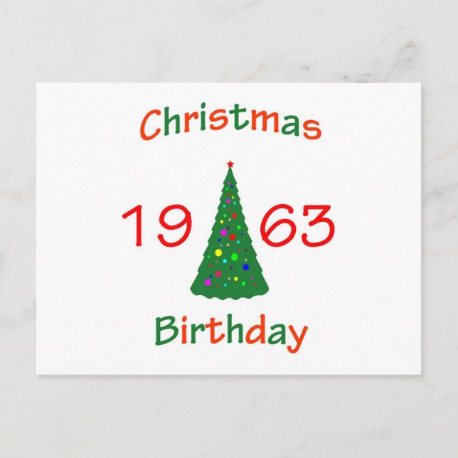 Cartão Postal De Festividades Aniversário de Natal de 1963 (Frente)