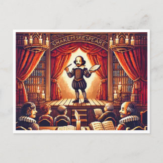 Cartão Postal De Festividades Aniversário de Shakespeare - 16 bits
