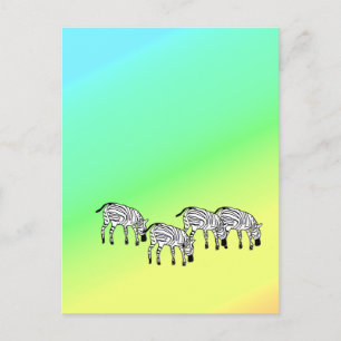 Cartão Postal De Festividades Aniversário de Zebra do Quênia, bonito e feliz