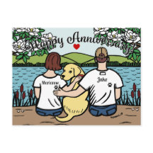 Aniversário feliz do Labrador Amarelo e dos Pais