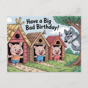 Cartão Postal De Festividades ANIVERSÁRIO RUIM PRA CARAMBA: Ilustração de Saudaç