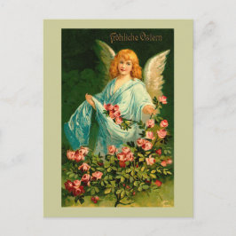 Cartão Postal De Festividades Anjo alemão bonito da páscoa do vintage