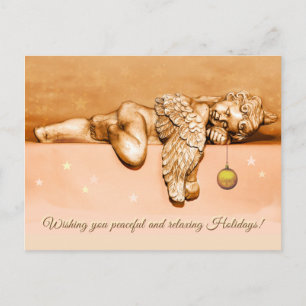 Cartão Postal De Festividades Anjo de Férias Dormindo
