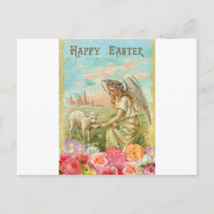 Cartão Postal De Festividades Anjo do felz pascoa
