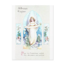 Anjo e páscoa do vintage da janela da igreja dos