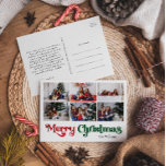 Cartão Postal De Festividades Ano Clássico de Felicidade na Revisão 6 Foto<br><div class="desc">Celebre a estação com este ano único e clássico de Feliz Natal na revisão 6 cartão postal de feriado com um toque de charme de vintagem. A design minimalista apresenta uma elegante paleta de cores vermelha e verde, evocando o espírito aconchegante do inverno. O seu apelo moderno e divertido, aliado...</div>