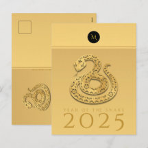 Ano da Serpente Chinesa 2025 textos de monograma e