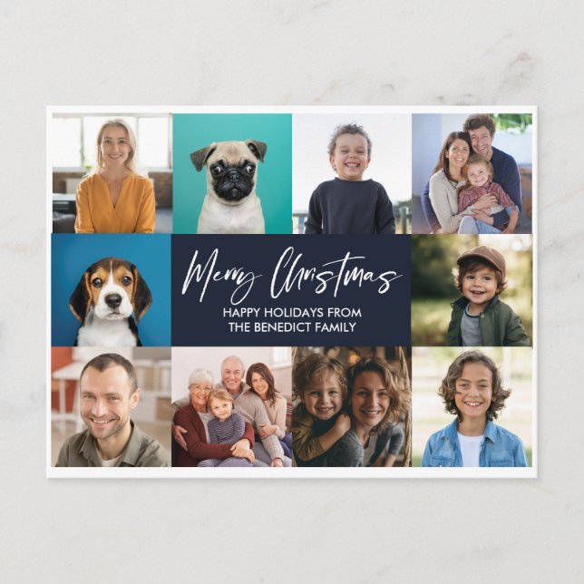 CARTÃO POSTAL DE FESTIVIDADES ANO DE NATAL NA REVISÃO 10 FOTOS HOLIDAY (Frente)