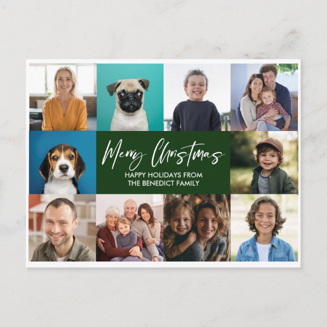 CARTÃO POSTAL DE FESTIVIDADES ANO DE NATAL NA REVISÃO 10 FOTOS HOLIDAY (Frente)