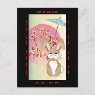 Cartão Postal De Festividades Ano do Coelho