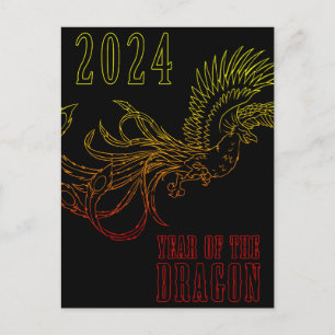 Cartão Postal De Festividades ano do dragão 2024