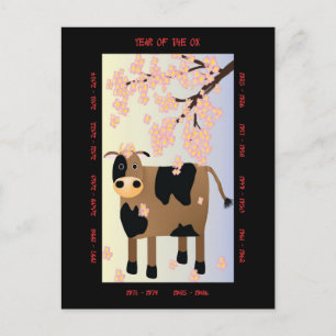 Cartão Postal De Festividades Ano do Ox