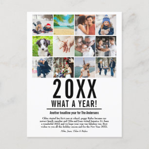 Cartão Postal De Festividades Ano em Revisão 12 Colagem Fotográfica Natal Modern