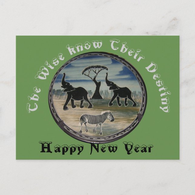 Cartão Postal De Festividades Ano Novo (Frente)