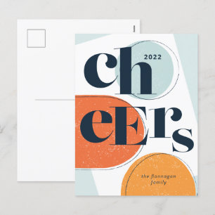 Cartão Postal De Festividades Ano Novo anima Cartaz de Férias Moderno 2022