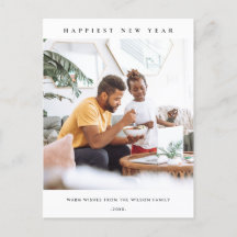 ANO NOVO FELIZ FOTO PERSONALIZADA MODERNA E LIMPA