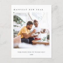 ANO NOVO FELIZ FOTO PERSONALIZADA MODERNA MINIMALI