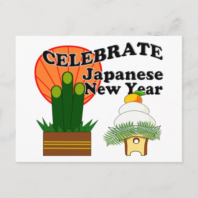 Cartão Postal De Festividades Ano Novo Japonês (Frente)