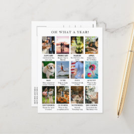 Cartão Postal De Festividades Ano Simples em Revisão Foto Natal Moderno