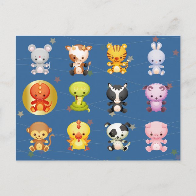 Cartão Postal De Festividades Ano Zodíaco Chinês do Dragão (Frente)