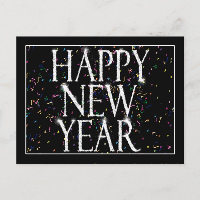 Cartão Postal De Festividades Anos novos (Frente)