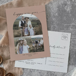 Cartão Postal De Festividades Anos novos da Família de Colagem de Fotos do Moder