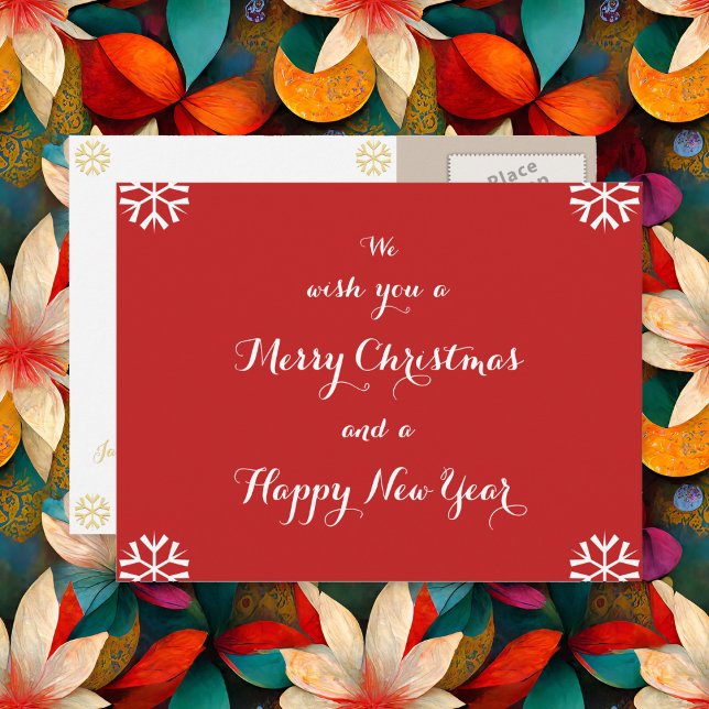 Cartão Postal De Festividades Anos novos de Natal Personalizados (Christmas New Years Personalized Custom Holiday Postcard)