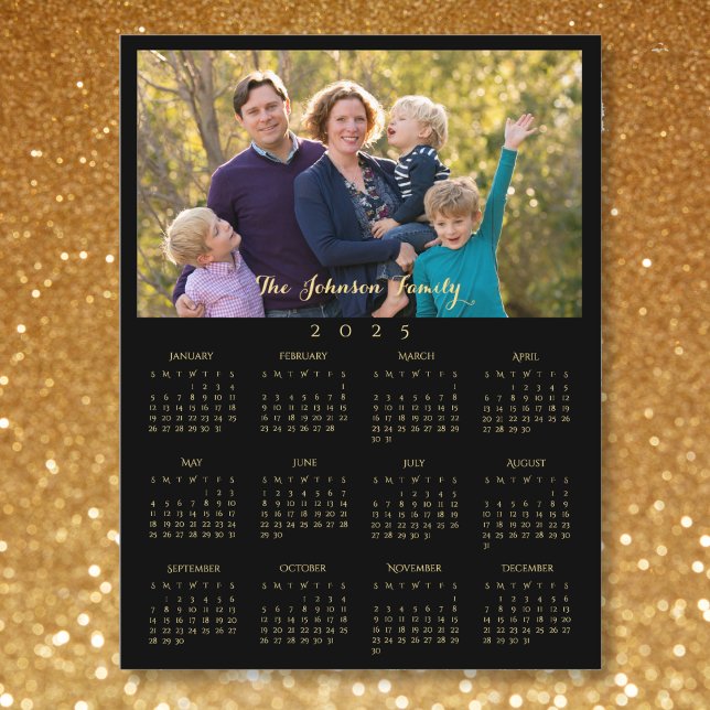 Cartão Postal De Festividades Anos novos de Natal personalizados do Calendário d (Custom 2025 Photo Calendar Christmas New Years Holiday Postcard)