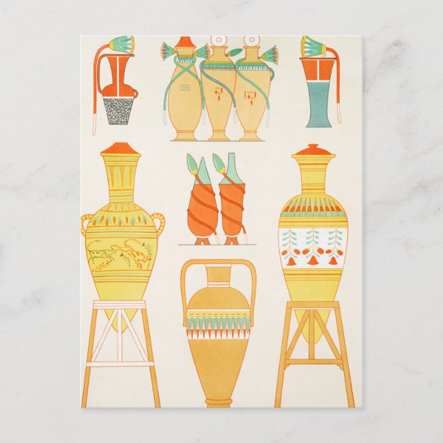 Cartão Postal De Festividades Antigos Urns Egípcios (Frente)