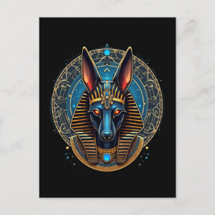 Cartão Postal De Festividades Antiguidade egípcia Deus Anubis, mitologia egípcia