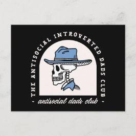 Cartão Postal De Festividades Antissocial introvertido pai cowboy escuro engraça
