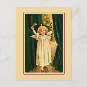 Cartão Postal De Festividades Anunciando Anjozinho de Natal Vintage